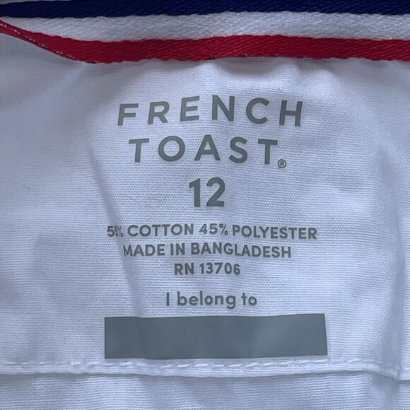 French Toast Girls Navy/White Peter Pan Collared Pleated Dress Skirt Uniform L - Picture 11 of 12